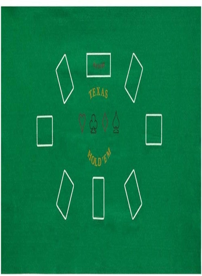 WMX KD Casino Tabletop Felt Layout Mat for Nights Game, Fun Casino, Parties, and Events! 36"x72" (Green Texas Hold'em) - Image 2